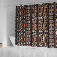 Malo e lelei Tonga Shower Curtain Tongan Ngatu Vintage Brown LT14 - Polynesian Pride