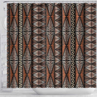 Malo e lelei Tonga Shower Curtain Tongan Ngatu Vintage Brown LT14 - Polynesian Pride