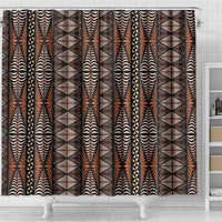 Malo e lelei Tonga Shower Curtain Tongan Ngatu Vintage Brown LT14 - Polynesian Pride