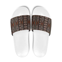 Malo e lelei Tonga Slide Sandals Tongan Ngatu Vintage Brown LT14 Brown - Polynesian Pride