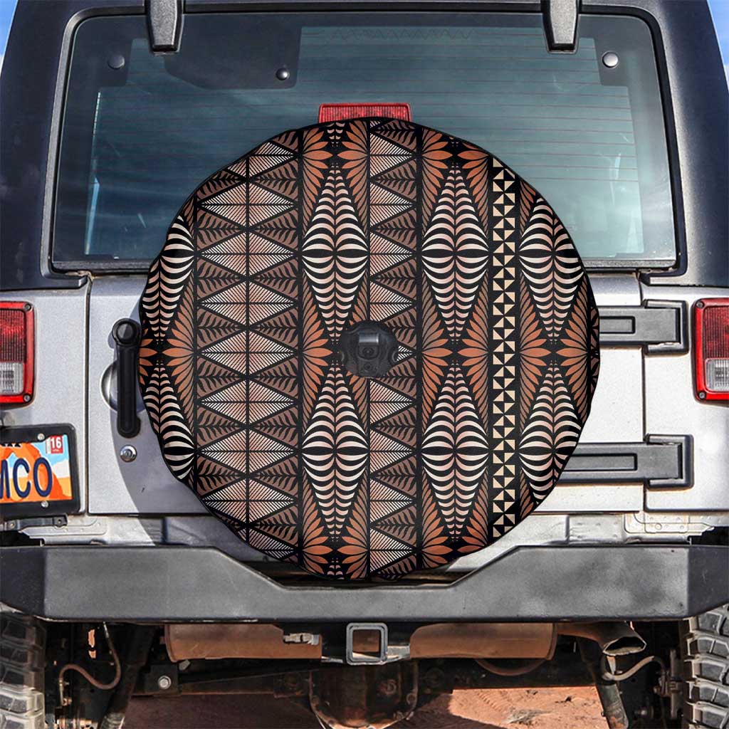 Malo e lelei Tonga Spare Tire Cover Tongan Ngatu Vintage Brown LT14 Brown - Polynesian Pride