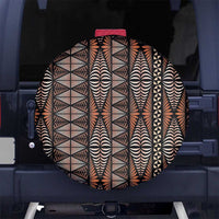 Malo e lelei Tonga Spare Tire Cover Tongan Ngatu Vintage Brown LT14 No hole Brown - Polynesian Pride