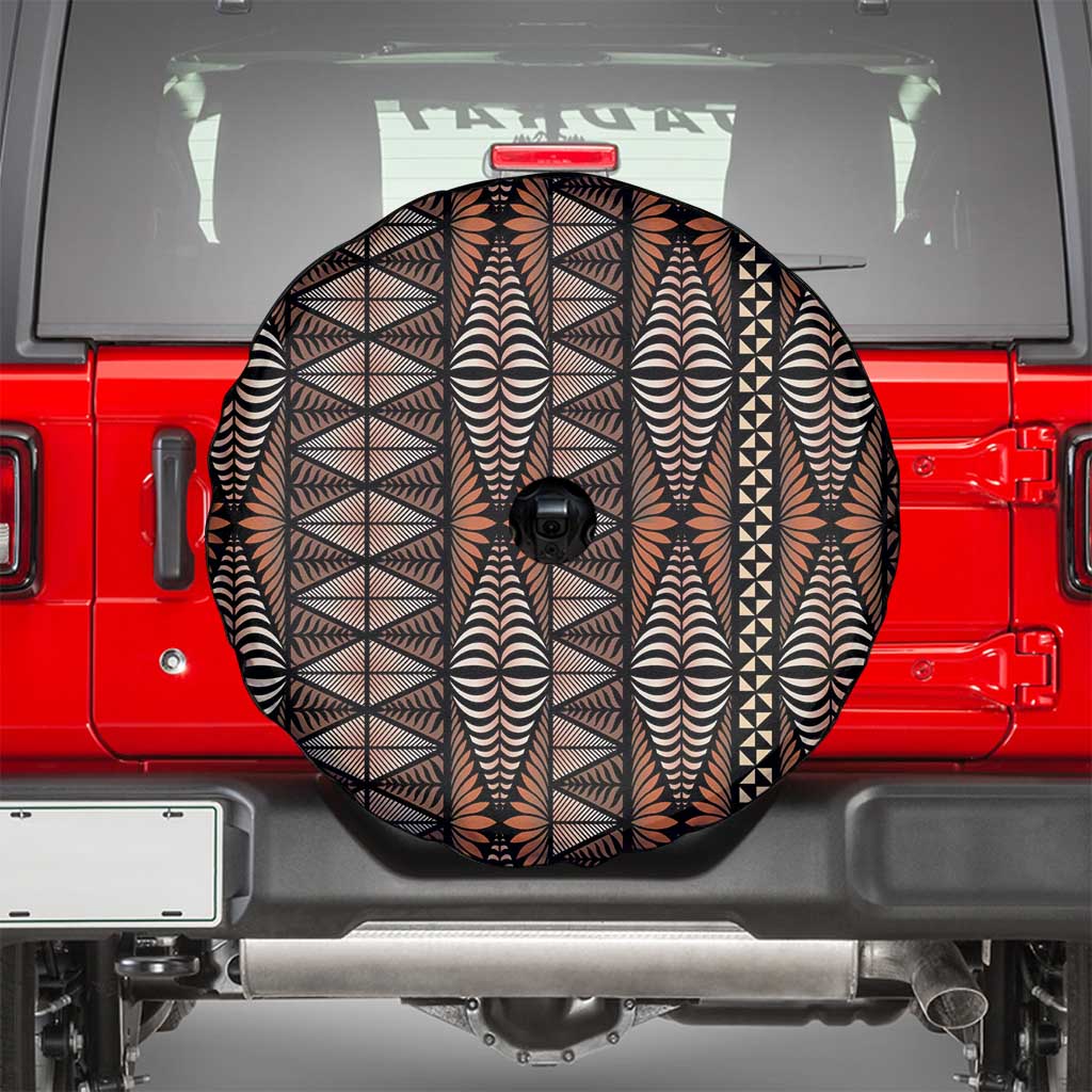 Malo e lelei Tonga Spare Tire Cover Tongan Ngatu Vintage Brown LT14 - Polynesian Pride