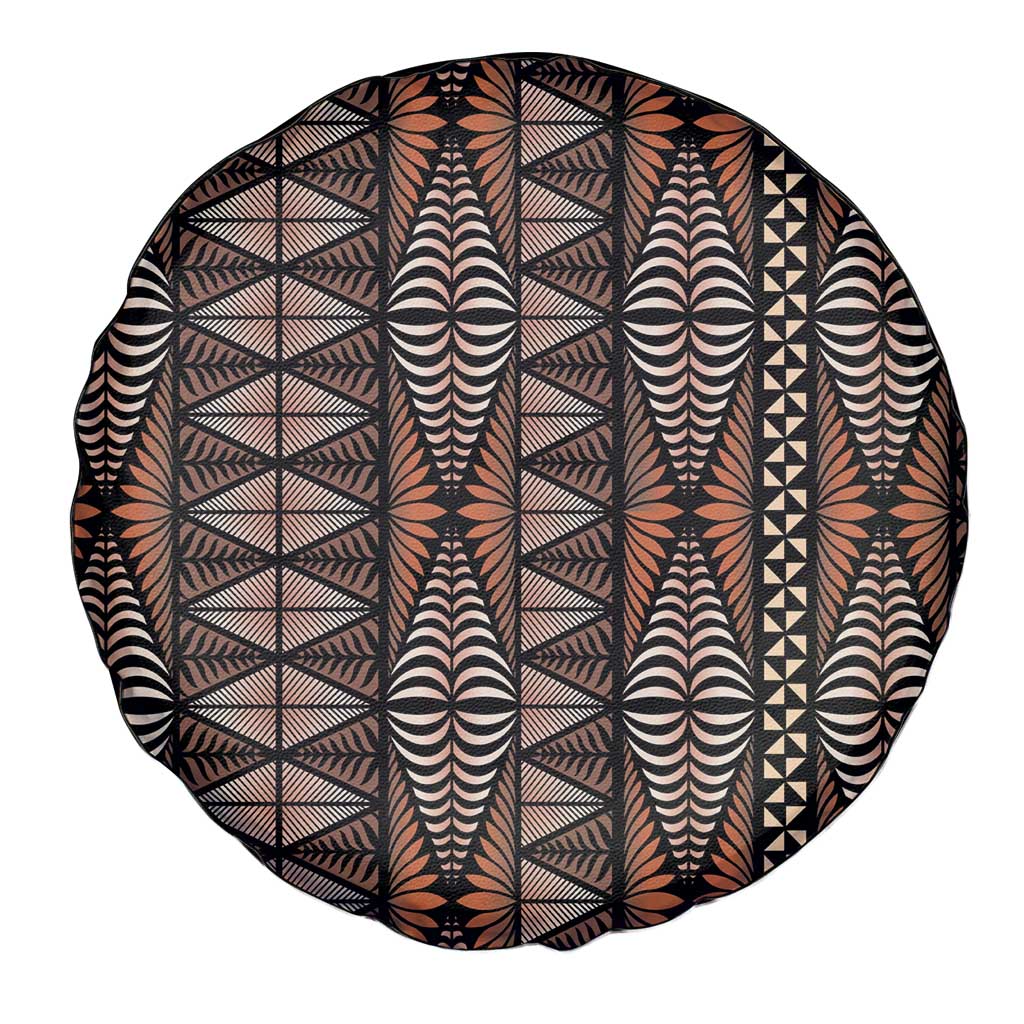 Malo e lelei Tonga Spare Tire Cover Tongan Ngatu Vintage Brown LT14 - Polynesian Pride