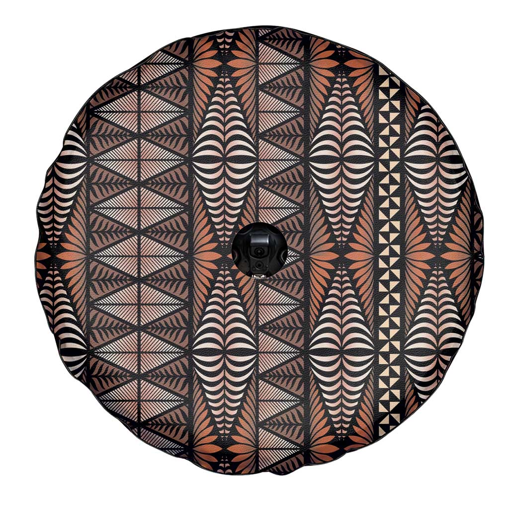 Malo e lelei Tonga Spare Tire Cover Tongan Ngatu Vintage Brown LT14 - Polynesian Pride
