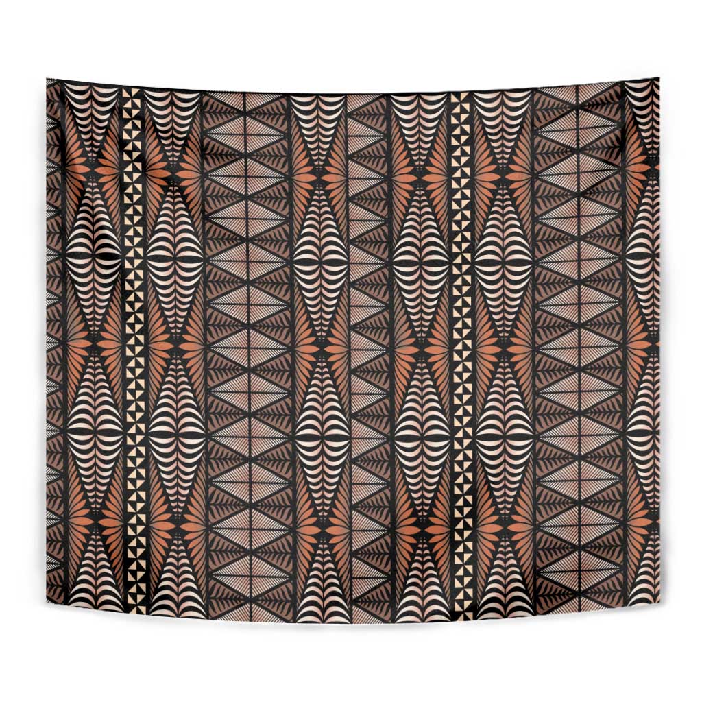 Malo e lelei Tonga Tapestry Tongan Ngatu Vintage Brown LT14 - Polynesian Pride