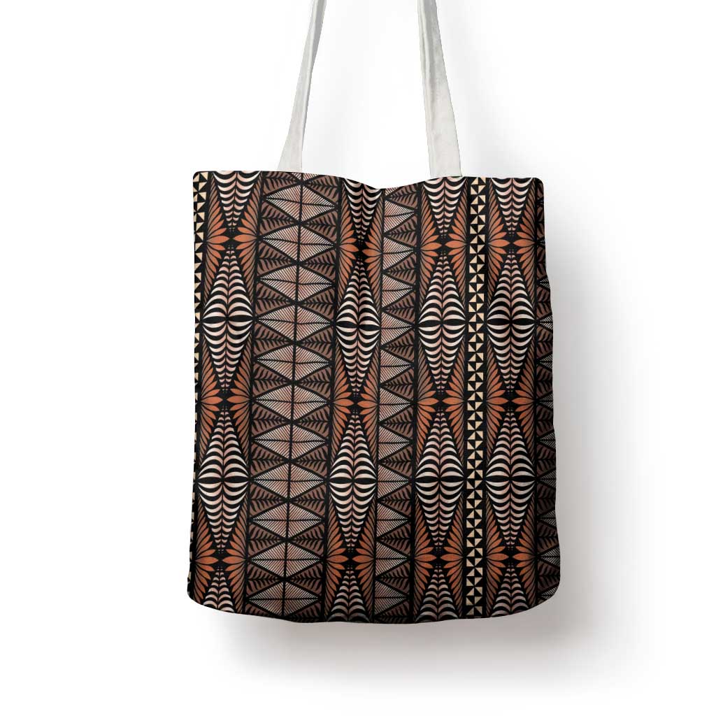 Malo e lelei Tonga Tote Bag Tongan Ngatu Vintage Brown LT14 - Polynesian Pride