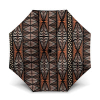 Malo e lelei Tonga Umbrella Tongan Ngatu Vintage Brown LT14 One Size Folded 11.42 inch Opened Diameter 37.4 inch Brown - Polynesian Pride