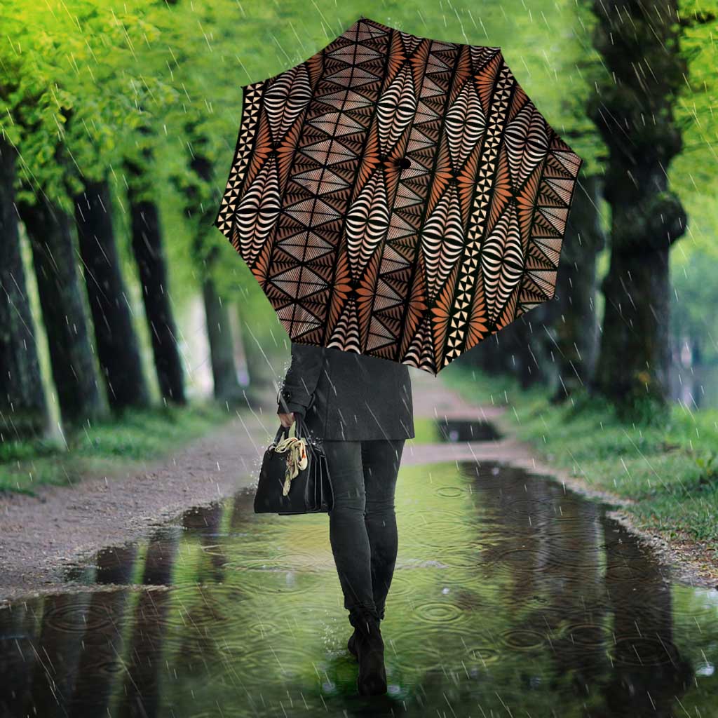 Malo e lelei Tonga Umbrella Tongan Ngatu Vintage Brown LT14 - Polynesian Pride