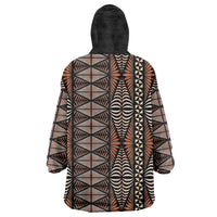 Malo e lelei Tonga Wearable Blanket Hoodie Tongan Ngatu Vintage Brown LT14 - Polynesian Pride