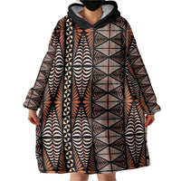 Malo e lelei Tonga Wearable Blanket Hoodie Tongan Ngatu Vintage Brown LT14 - Polynesian Pride