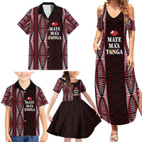 Tonga Rugby Personalised Family Matching Summer Maxi Dress and Hawaiian Shirt 2025 Mate Maa Tonga Ngatu Motif LT14 - Polynesian Pride