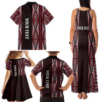 Tonga Rugby Personalised Family Matching Tank Maxi Dress and Hawaiian Shirt 2025 Mate Maa Tonga Ngatu Motif LT14 - Polynesian Pride
