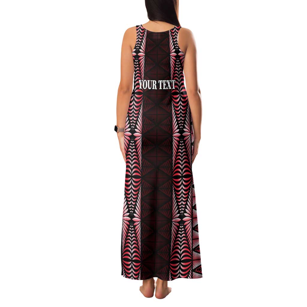 Tonga Rugby Personalised Family Matching Tank Maxi Dress and Hawaiian Shirt 2025 Mate Maa Tonga Ngatu Motif LT14 - Polynesian Pride