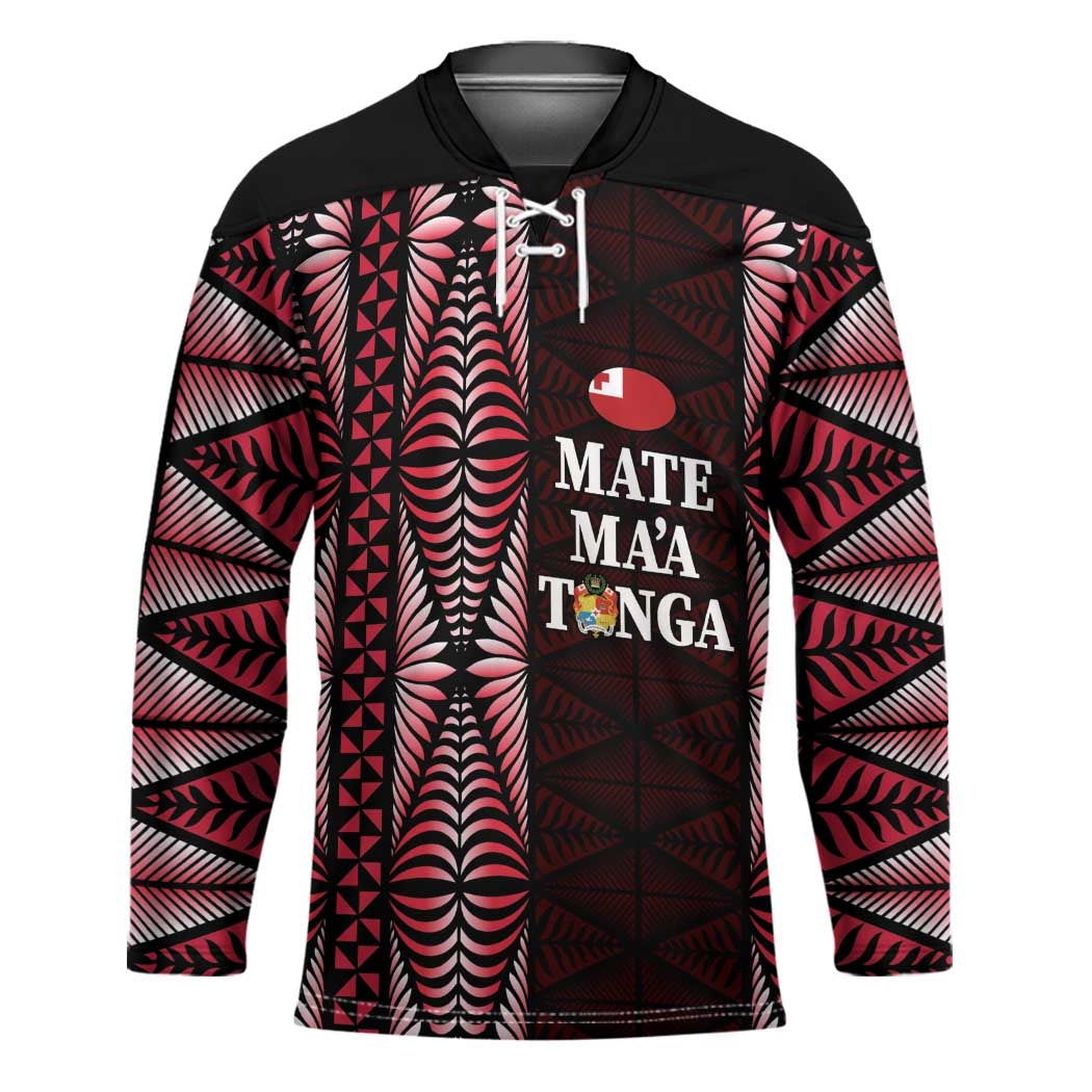 Tonga Rugby Personalised Hockey Jersey 2025 Mate Maa Tonga Ngatu Motif - Polynesian Pride