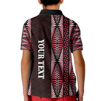 Tonga Rugby Personalised Kid Polo Shirt 2025 Mate Maa Tonga Ngatu Motif LT14 - Polynesian Pride
