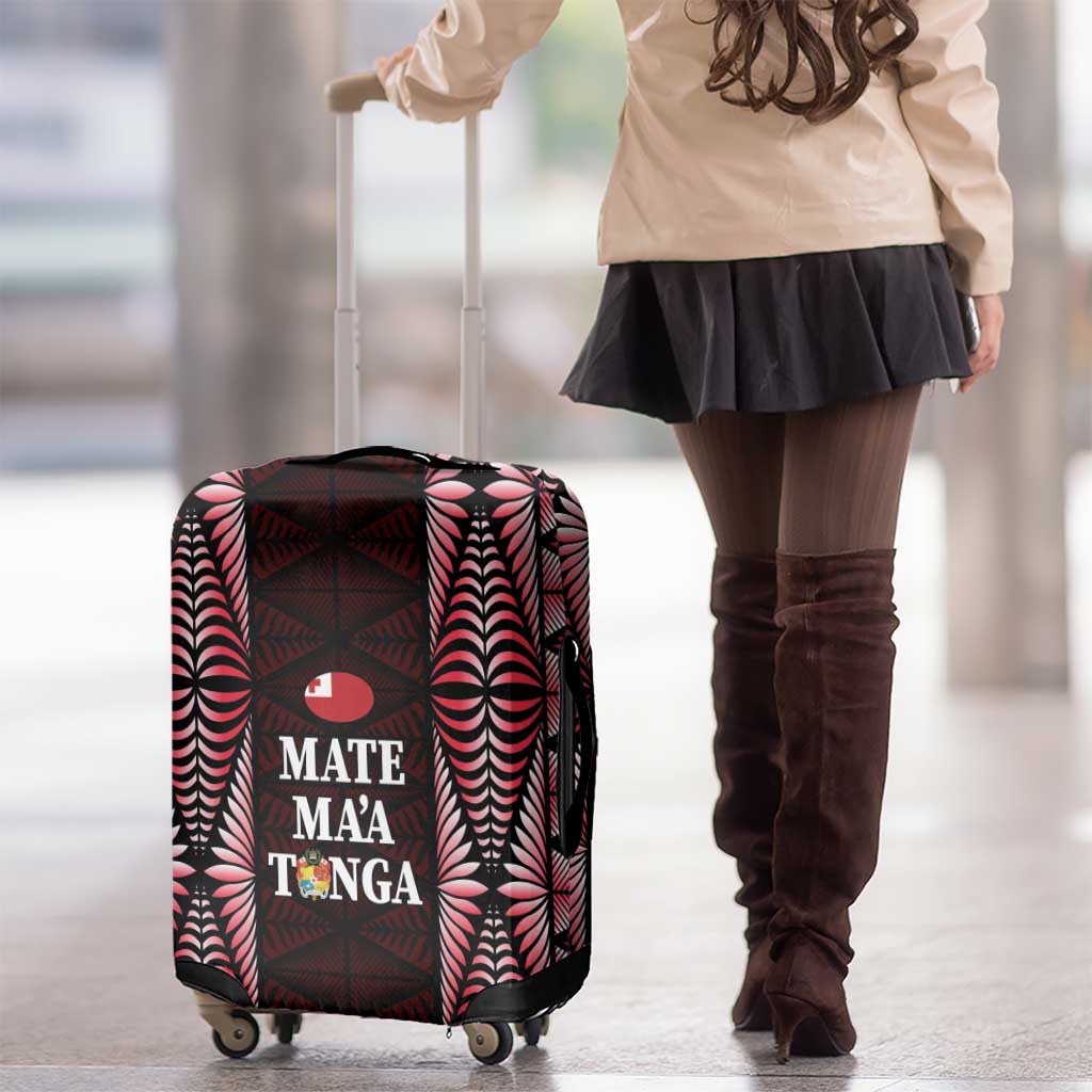 Tonga Rugby Luggage Cover 2025 Mate Maa Tonga Ngatu Motif - Polynesian Pride