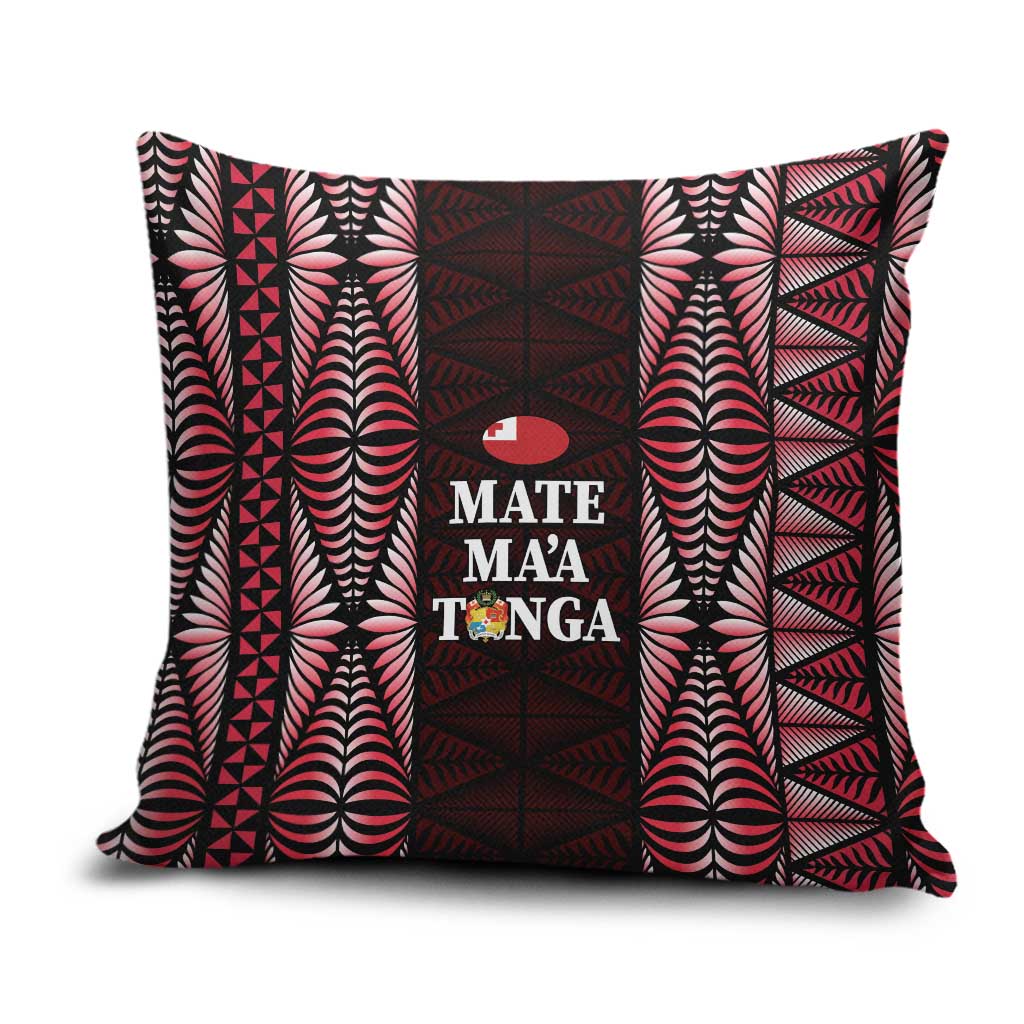 Tonga Rugby Pillow Cover 2025 Mate Maa Tonga Ngatu Motif - Polynesian Pride
