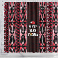 Tonga Rugby Shower Curtain 2025 Mate Maa Tonga Ngatu Motif LT14 - Polynesian Pride