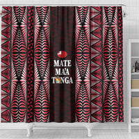 Tonga Rugby Shower Curtain 2025 Mate Maa Tonga Ngatu Motif LT14 - Polynesian Pride