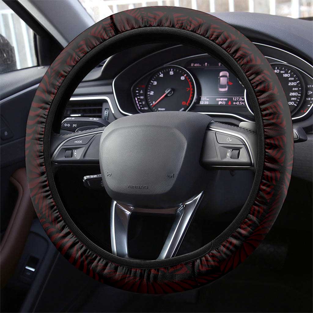 Tonga Rugby Steering Wheel Cover 2025 Mate Maa Tonga Ngatu Motif - Polynesian Pride
