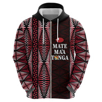 Tonga Rugby Personalised Zip Hoodie 2025 Mate Maa Tonga Ngatu Motif LT14 - Polynesian Pride