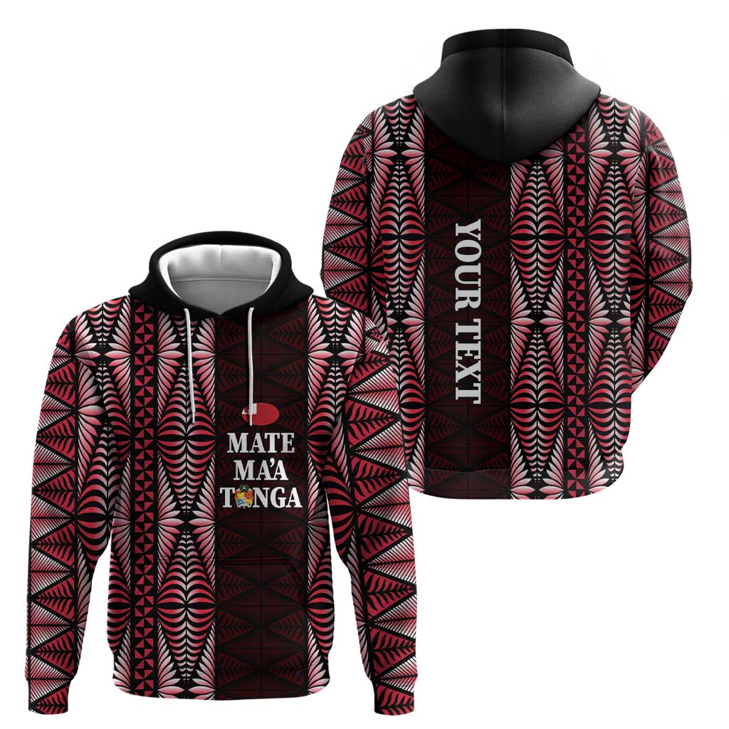 Tonga Rugby Personalised Zip Hoodie 2025 Mate Maa Tonga Ngatu Motif LT14 - Polynesian Pride