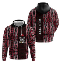Tonga Rugby Personalised Zip Hoodie 2025 Mate Maa Tonga Ngatu Motif LT14 - Polynesian Pride