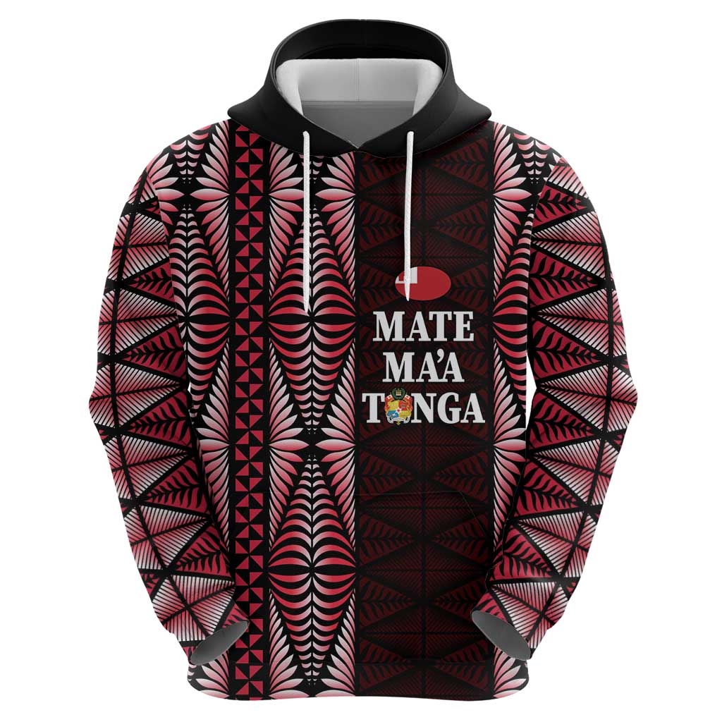 Tonga Rugby Personalised Zip Hoodie 2025 Mate Maa Tonga Ngatu Motif LT14 - Polynesian Pride