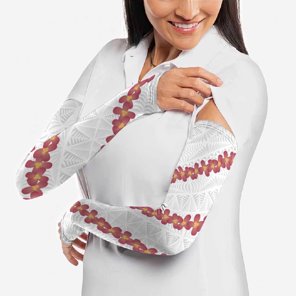 White Sunday Tonga Fakame Arm Sleeves Tongan Ngatu Heilala Lei LT14 - Polynesian Pride