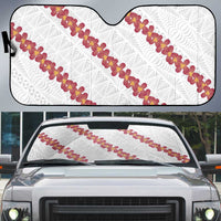White Sunday Tonga Fakame Auto Sun Shade Tongan Ngatu Heilala Lei LT14 White - Polynesian Pride