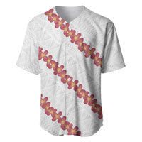 White Sunday Tonga Fakame Baseball Jersey Tongan Ngatu Heilala Lei LT14 White - Polynesian Pride