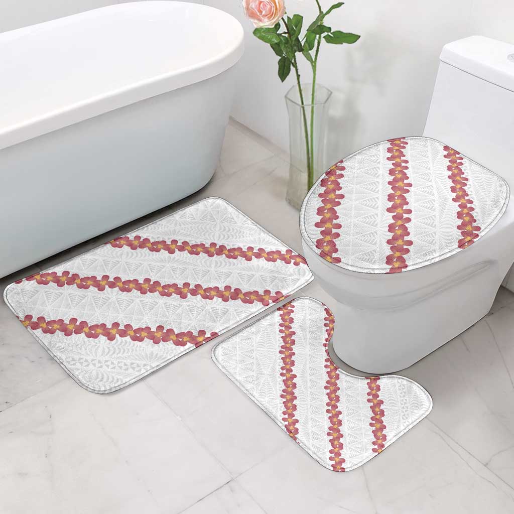 White Sunday Tonga Fakame Bathroom Set Tongan Ngatu Heilala Lei LT14 - Polynesian Pride