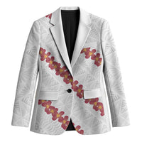 White Sunday Tonga Fakame Blazer Tongan Ngatu Heilala Lei LT14 Unisex White - Polynesian Pride
