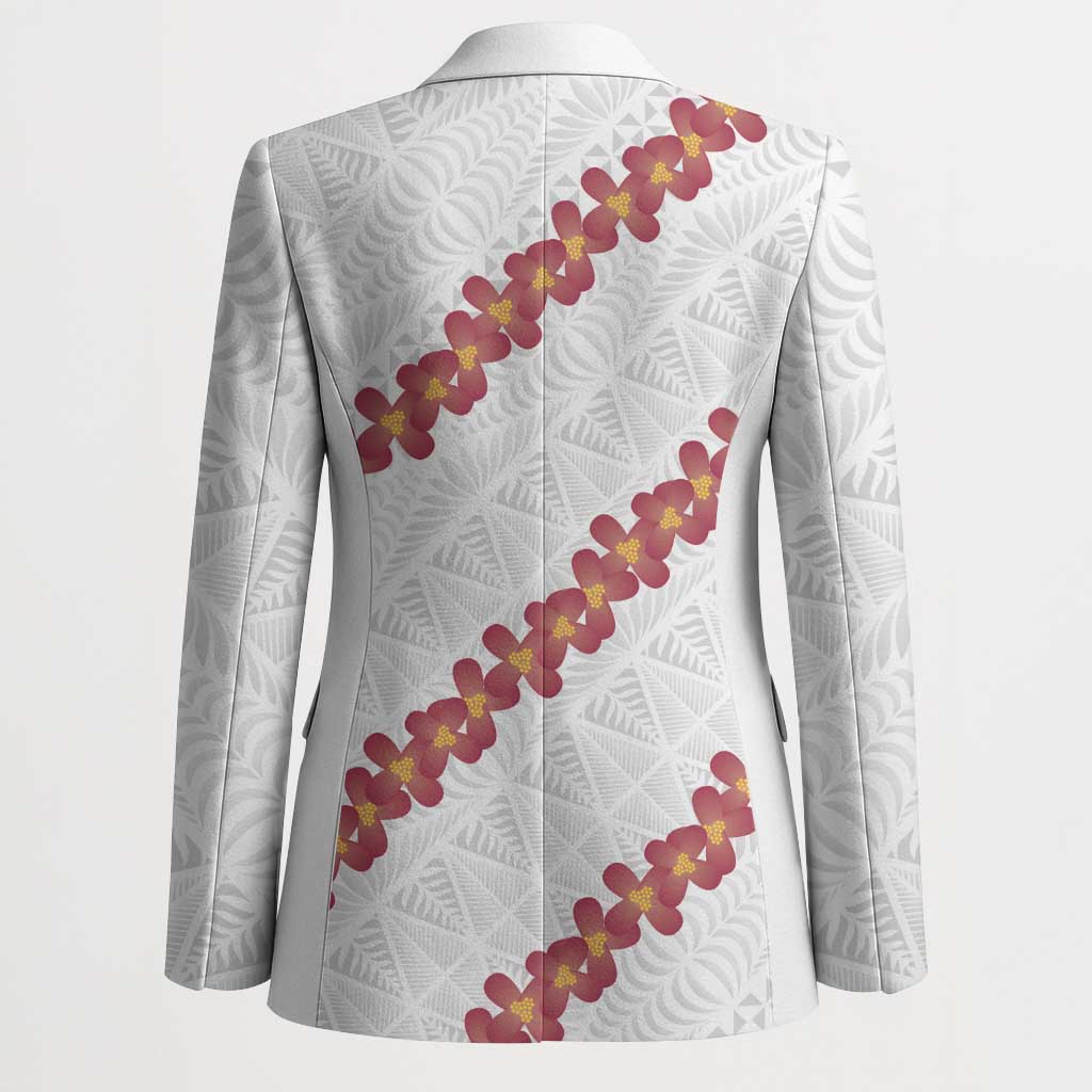 White Sunday Tonga Fakame Blazer Tongan Ngatu Heilala Lei LT14 - Polynesian Pride