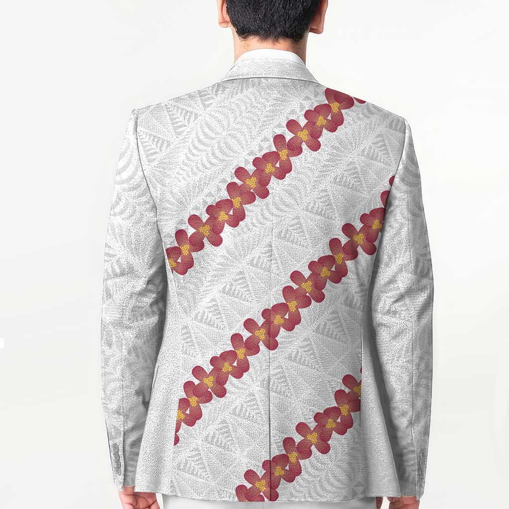 White Sunday Tonga Fakame Blazer Tongan Ngatu Heilala Lei LT14 - Polynesian Pride
