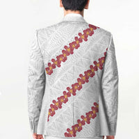 White Sunday Tonga Fakame Blazer Tongan Ngatu Heilala Lei LT14 - Polynesian Pride