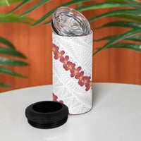 White Sunday Tonga Fakame 4 in 1 Can Cooler Tumbler Tongan Ngatu Heilala Lei LT14 - Polynesian Pride