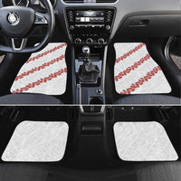 White Sunday Tonga Fakame Car Mats Tongan Ngatu Heilala Lei LT14 Set 4pcs White - Polynesian Pride