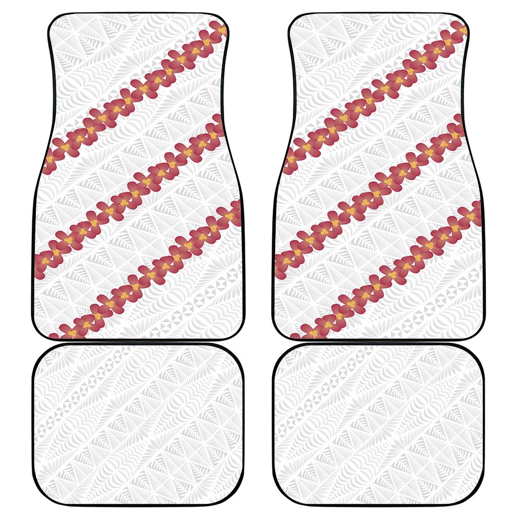 White Sunday Tonga Fakame Car Mats Tongan Ngatu Heilala Lei LT14 - Polynesian Pride