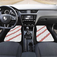 White Sunday Tonga Fakame Car Mats Tongan Ngatu Heilala Lei LT14 Set 2pcs - Front White - Polynesian Pride