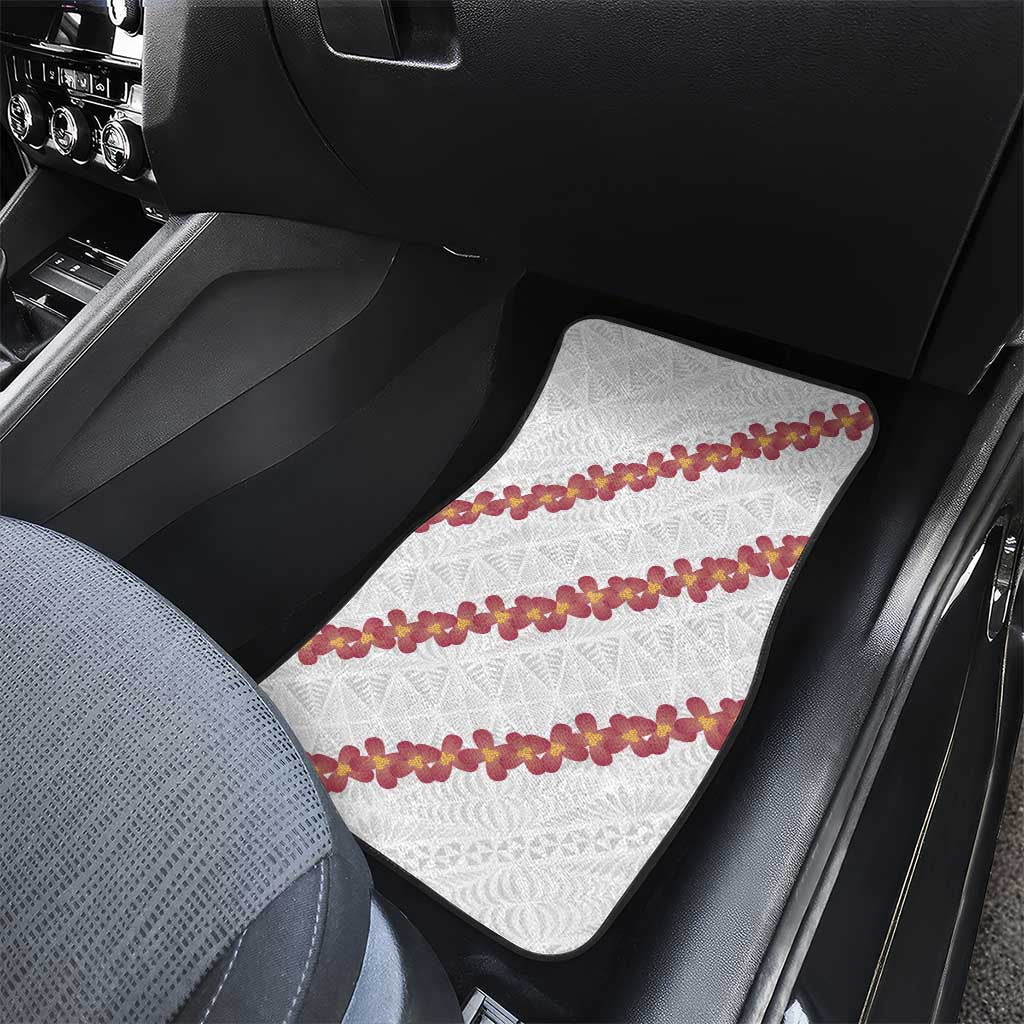 White Sunday Tonga Fakame Car Mats Tongan Ngatu Heilala Lei LT14 - Polynesian Pride