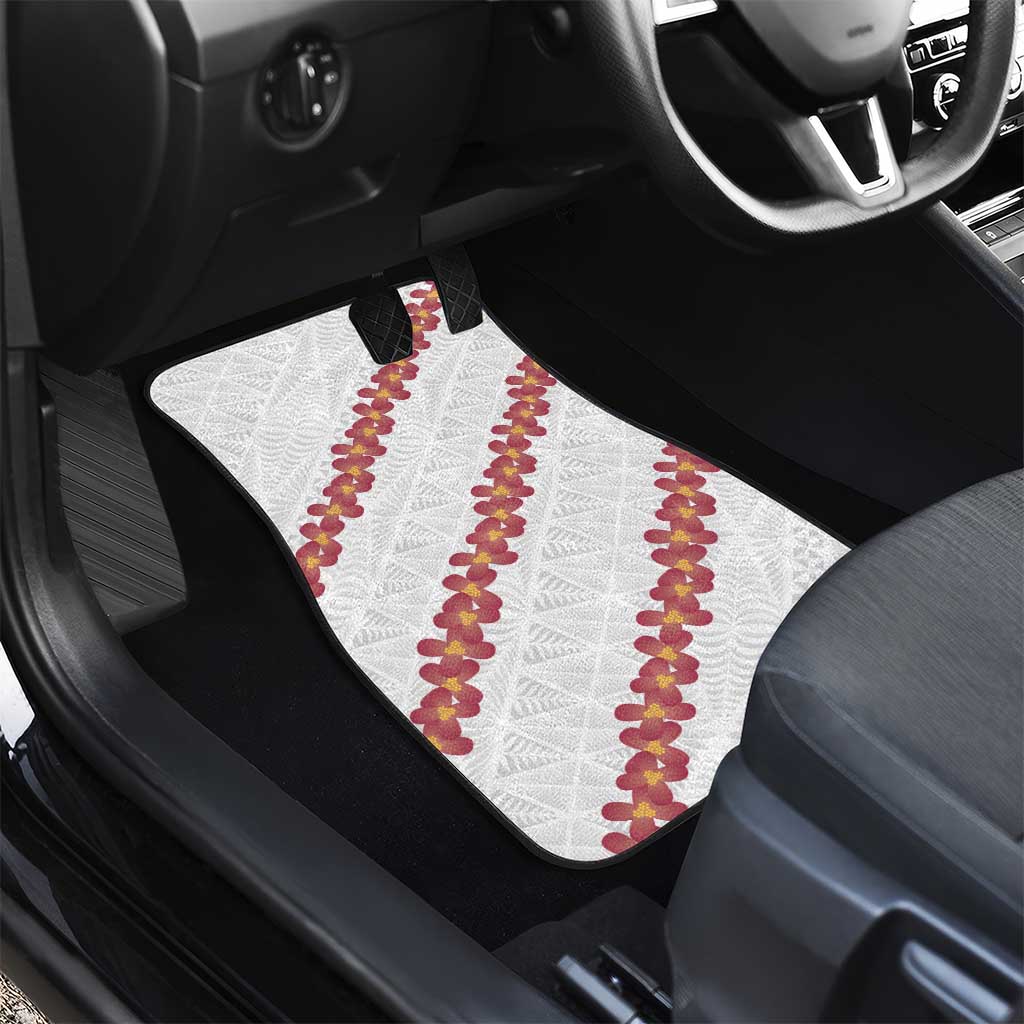 White Sunday Tonga Fakame Car Mats Tongan Ngatu Heilala Lei LT14 - Polynesian Pride