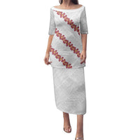 White Sunday Tonga Fakame Family Matching Puletasi and Hawaiian Shirt Tongan Ngatu Heilala Lei LT14 Mom's Dress White - Polynesian Pride