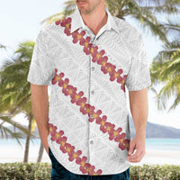 White Sunday Tonga Fakame Hawaiian Shirt Tongan Ngatu Heilala Lei LT14 - Polynesian Pride