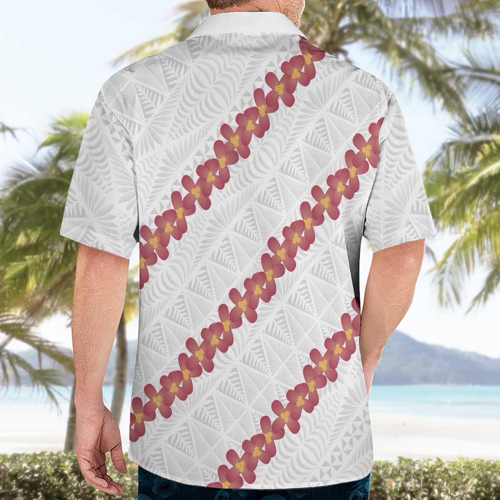 White Sunday Tonga Fakame Hawaiian Shirt Tongan Ngatu Heilala Lei LT14 - Polynesian Pride