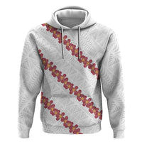 White Sunday Tonga Fakame Hoodie Tongan Ngatu Heilala Lei LT14 Pullover Hoodie White - Polynesian Pride