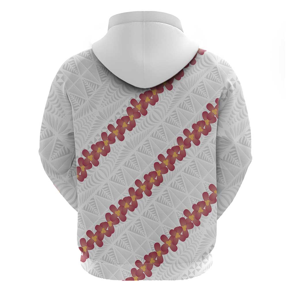 White Sunday Tonga Fakame Hoodie Tongan Ngatu Heilala Lei LT14 - Polynesian Pride