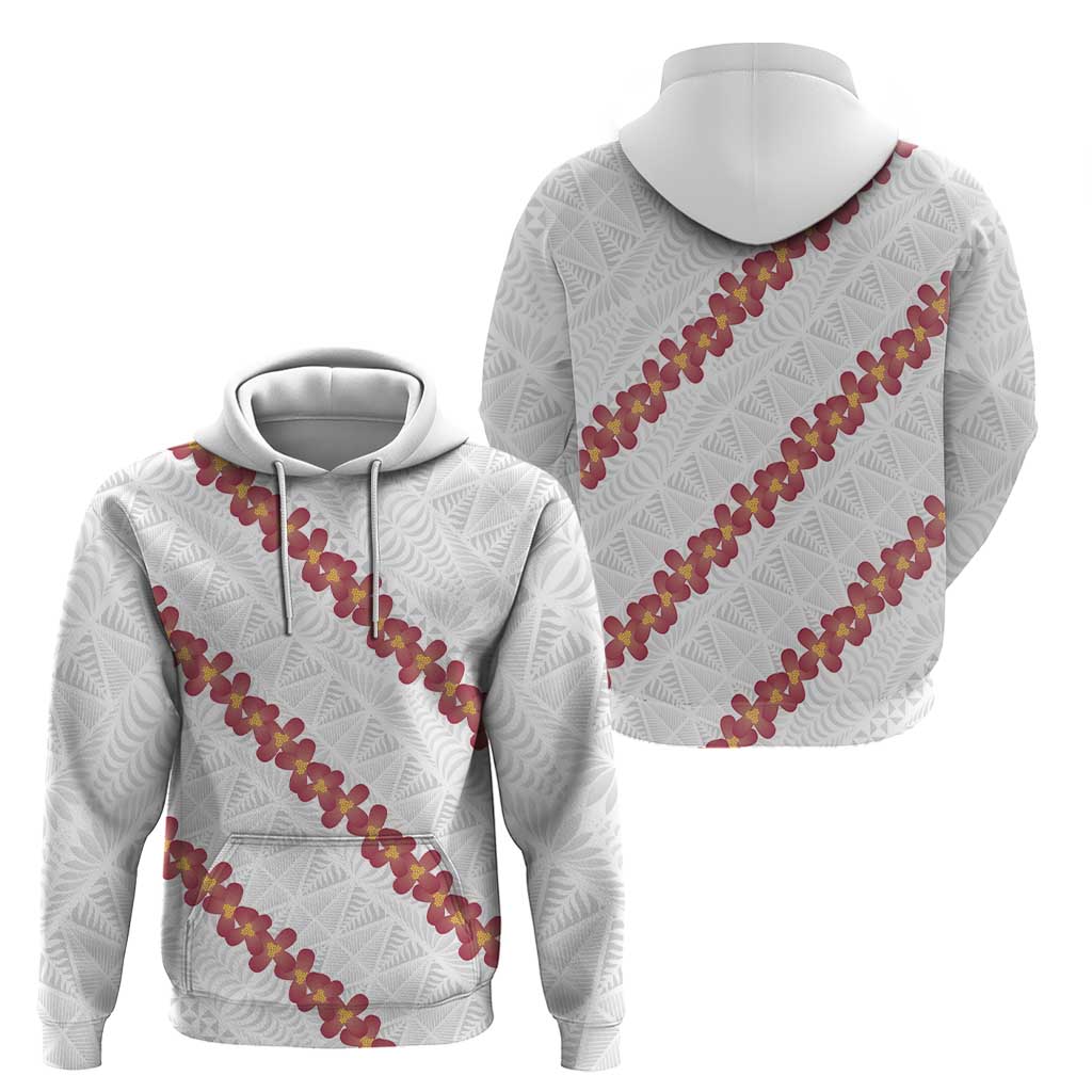 White Sunday Tonga Fakame Hoodie Tongan Ngatu Heilala Lei LT14 - Polynesian Pride