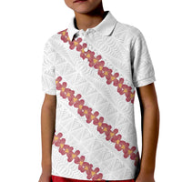 White Sunday Tonga Fakame Kid Polo Shirt Tongan Ngatu Heilala Lei LT14 Kid White - Polynesian Pride